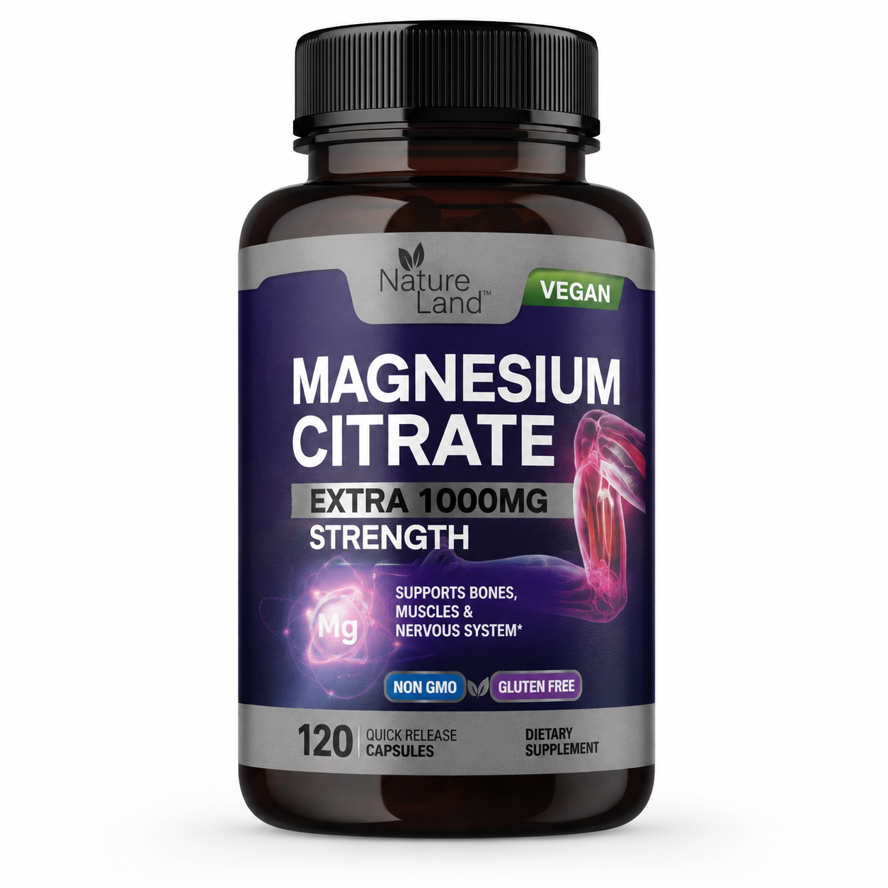 Magnesium Citrate Extra Strength 1000 mg – 120 Cápsulas